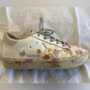 GOLDEN GOOSE Hi Star Platform Sneaker in Gray/Pink/ Orange/White Size 8US / 38EU
